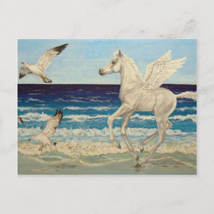 Pegasus Horse and Zee Gulls Fantasy briefkaart