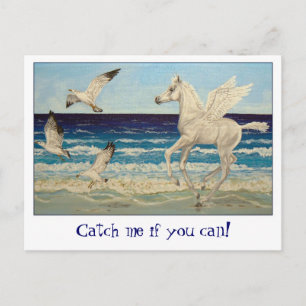 Pegasus Horse and Zee Gulls Fantasy briefkaart