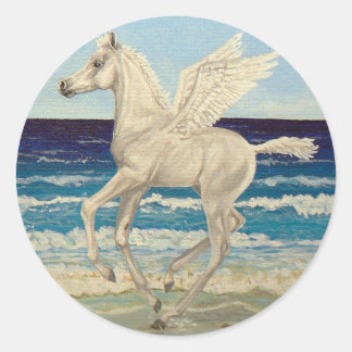 Pegasus Horse Baby op Beach Fantasy stickers