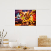 PEGASUS HORSE DESTROYT DE KRAKEN POSTER (Keuken)