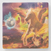 PEGASUS HORSE DESTROYT DE KRAKEN STENEN ONDERZETTER (Voorkant)