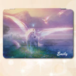 Pegasus Horse Lavender Mist Jouw naam iPad iPad Pro Cover<br><div class="desc">Pegasus in lavendel mist. ipad 10 Pro cover. Jouw naam toevoegen of leeg laten</div>