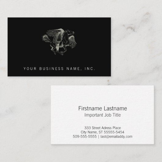 Pegasus  illustratie visitekaartje (Voorkant / Achterkant)