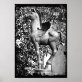 Pegasus in Black en White Grunge Poster (Voorkant)