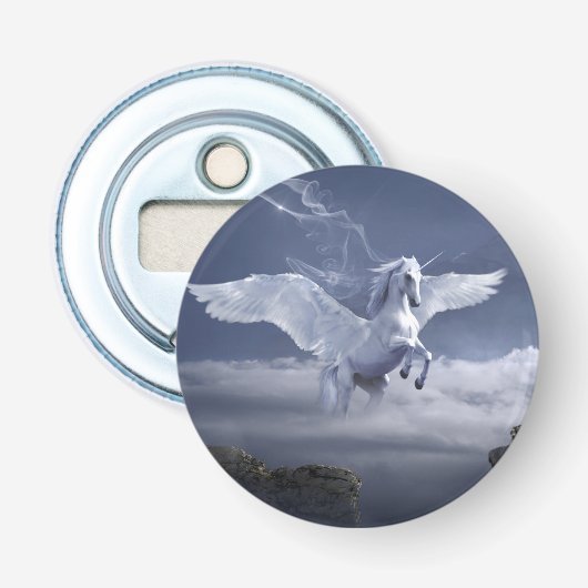 Pegasus in vlucht button flesopener (Voorkant)