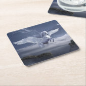 Pegasus in vlucht kartonnen onderzetters (Schuin)