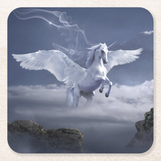 Pegasus in vlucht kartonnen onderzetters (Voorkant)
