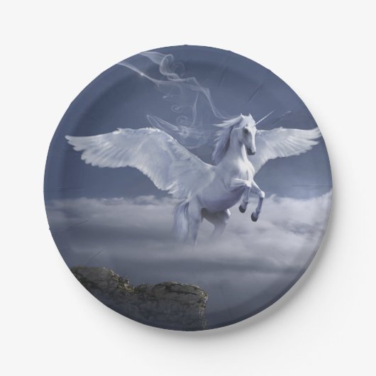 Pegasus in vlucht papieren bordje (Voorkant)
