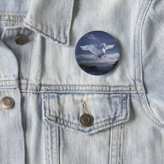 Pegasus in vlucht ronde button 5,7 cm (In situ)