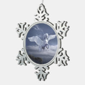 Pegasus in vlucht tin sneeuwvlok ornament (Rechts)
