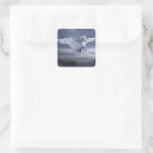 Pegasus in vlucht vierkante sticker (Tas)