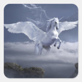 Pegasus in vlucht vierkante sticker (Voorkant)