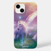 Pegasus in wilde bloemen personaliseer de naam Case-Mate iPhone case (Achterkant)