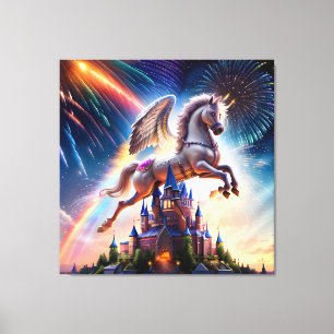 Pegasus Kasteel vier Canvas Afdruk
