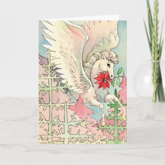 Pegasus Kerstmis Feestdagen Kaart (Voorkant)