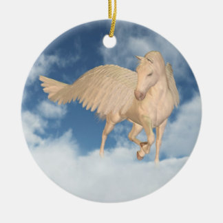 Pegasus kijkt door wolken heen keramisch ornament