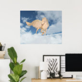 Pegasus kijkt door wolken heen poster (Thuiskantoor)
