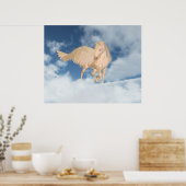 Pegasus kijkt door wolken heen poster (Keuken)