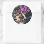 Pegasus kosmische regenboog ster fee meisje fantas ronde sticker (Tas)