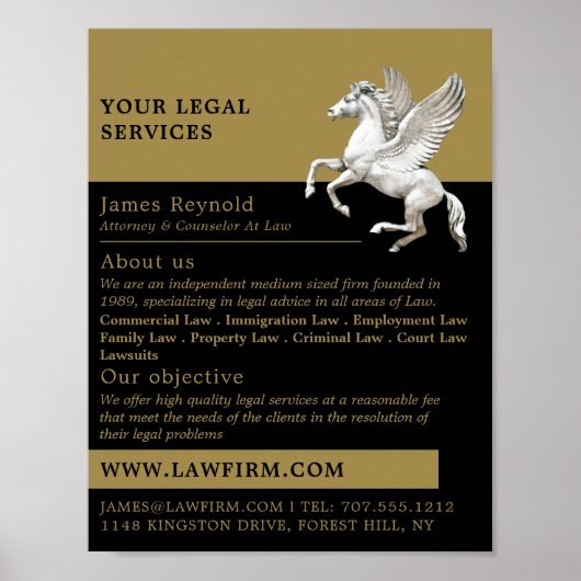 Pegasus, Legal Services Advertising Poster (Voorkant)