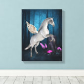 Pegasus Magical Forest Fantasy Horse Art Canvas Afdruk (Insitu (Houten vloer))