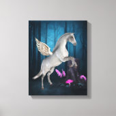 Pegasus Magical Forest Fantasy Horse Art Canvas Afdruk (Voorkant)