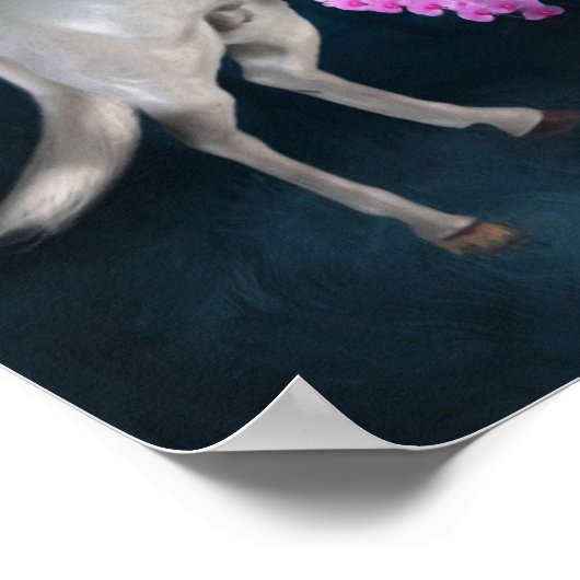 Pegasus Magical Forest Fantasy Horse Art Poster (Hoek)