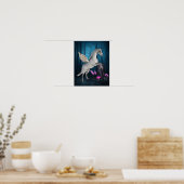 Pegasus Magical Forest Fantasy Horse Art Poster (Keuken)