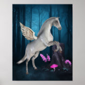 Pegasus Magical Forest Fantasy Horse Art Poster (Voorkant)