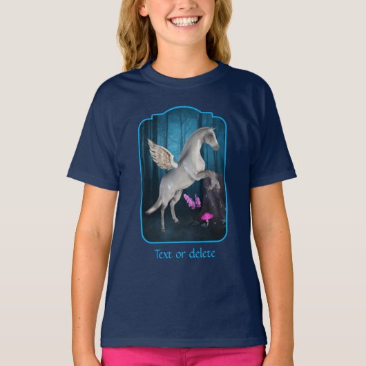 Pegasus Magical Forest Fantasy Horse Art T-shirt (Voorkant)