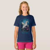 Pegasus Magisch Bos Fantasy Paard Kunst T-shirt (Voorkant volledig)