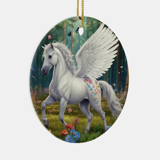 Pegasus Mare in de lente Keramisch Ornament (Rechts)