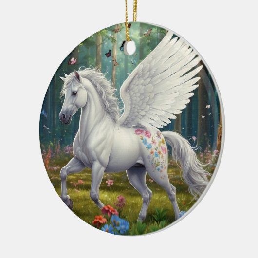 Pegasus Mare in de lente Keramisch Ornament (Links)