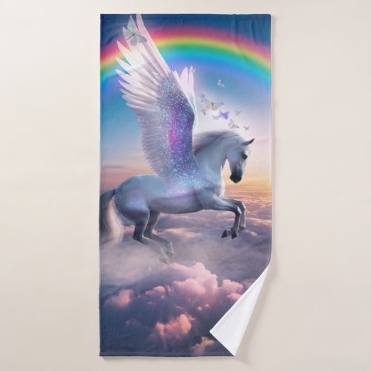 Pegasus met Regenboog Bad Handdoek (Badhanddoek)