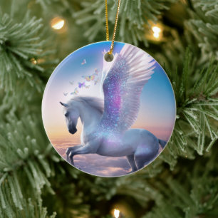 Pegasus met Regenboog Keramisch Ornament
