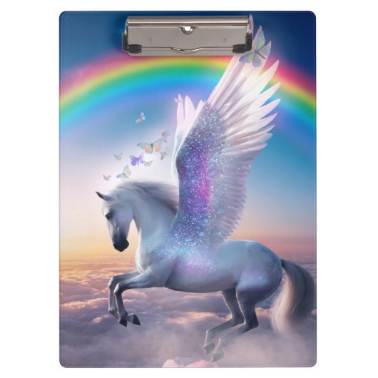 Pegasus met Regenboog Klembord (Voorkant)