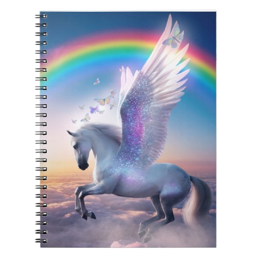 Pegasus met Regenboog Notitieboek (Voorkant)