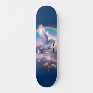 Pegasus met Regenboog Skateboard