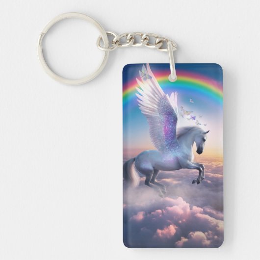 Pegasus met Regenboog Sleutelhanger (Voorkant)