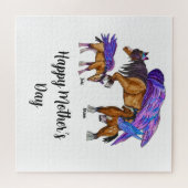 Pegasus moeder met twee baby's voor moederdag legpuzzel (Horizontaal)