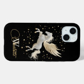 Pegasus Mystique: Hemelse elegantie in goud Case-Mate iPhone Case (Achterkant (horizontaal))
