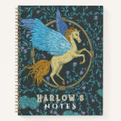 Pegasus Mythical Creature Marine Blauw Notitieboek (Voorkant)