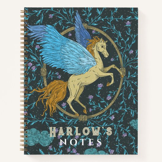 Pegasus Mythical Creature Marine Blauw Notitieboek (Voorkant)