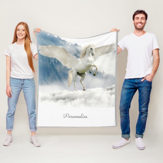 Pegasus Mythical Flying Unicorn Horse Fleece Deken (In situ)