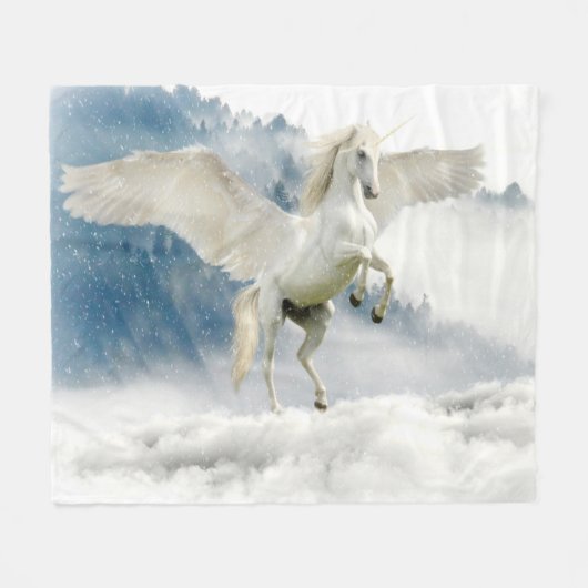 Pegasus Mythical Flying Unicorn Horse Fleece Deken (Voorkant (Horizontaal))