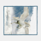 Pegasus Mythical Flying Unicorn Horse Personalize Fleece Deken (Voorkant (Horizontaal))