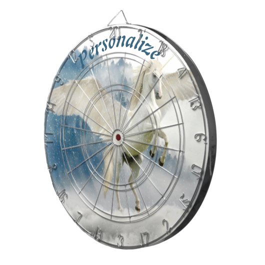 Pegasus Mythical Unicorn Flying Horse Dartbord (Voorkant Rechts)