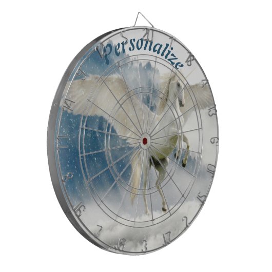 Pegasus Mythical Unicorn Flying Horse Dartbord (Voorkant Links)