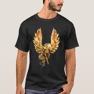 Pegasus Mythische Vlammende Paarden Met Vuurvleuge T-shirt