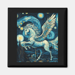 Pegasus onder Sterrennacht Sky Art Graphic Christm Magneet